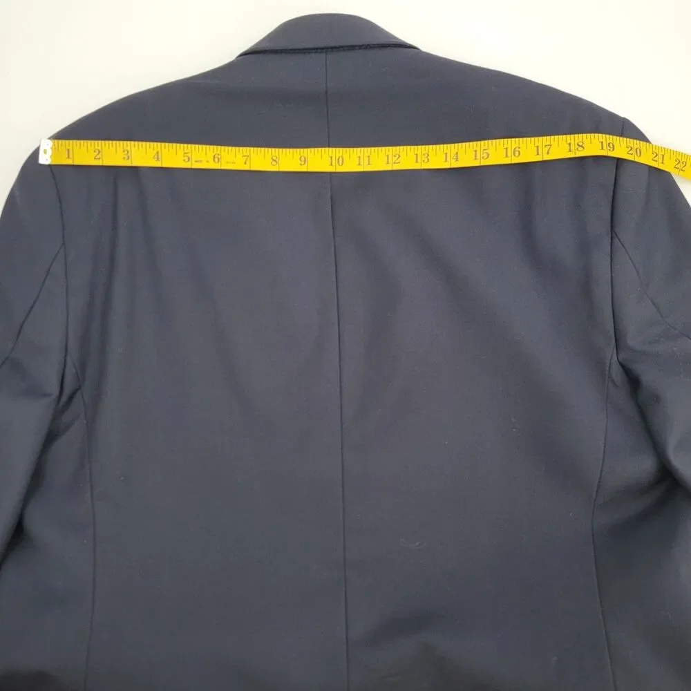 Lauren Ralph Lauren Mens 46R Navy Blue 100% Wool 1-Vent Gold Buttons Sport Coat